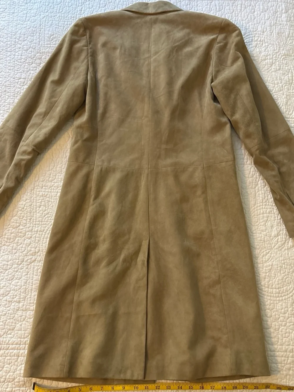 Talbots Olive-Tan Suede Long Coat